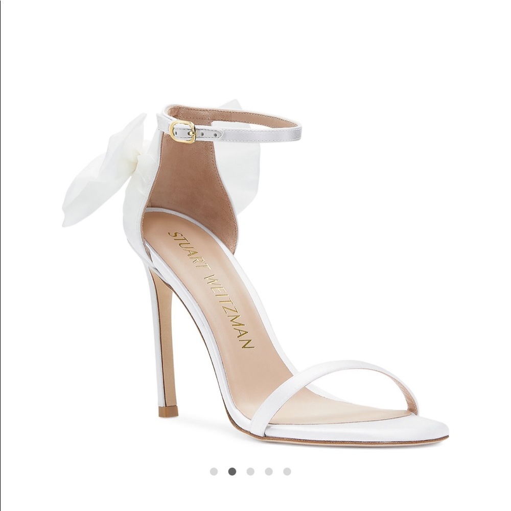 Stuart Weitzman NUDISTSONG MESH BOW heel